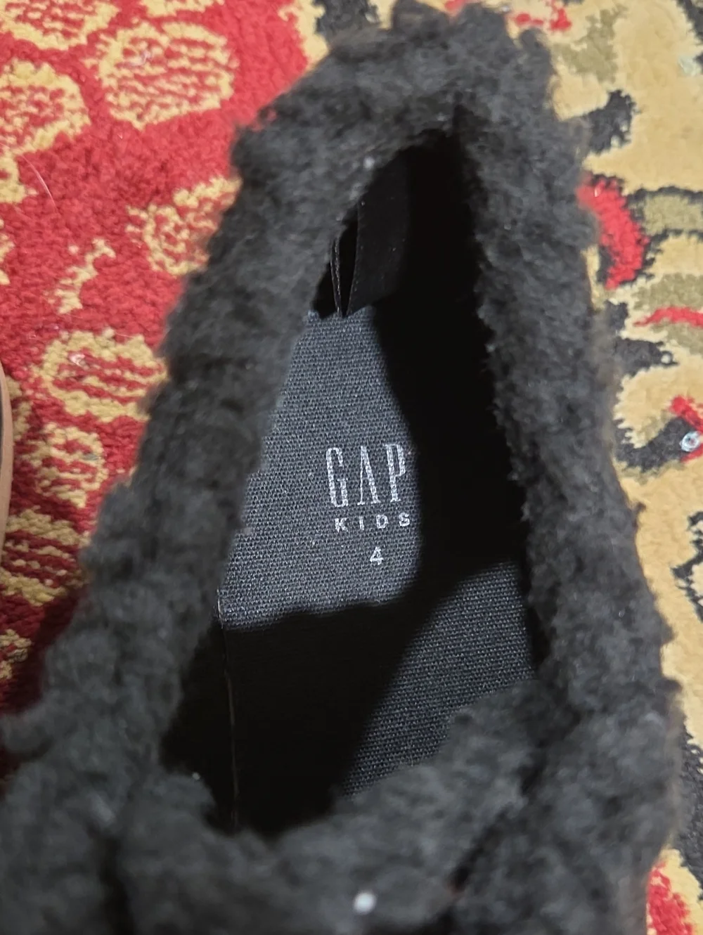 GAP Black Chukka Boots with Shearling Trim